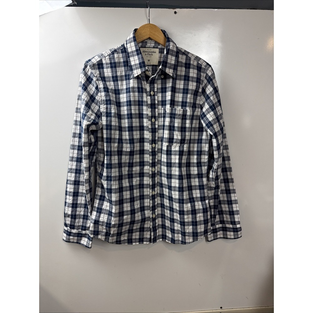 Abercrombie & Fitch Mens M Colorful Plaid Long Sleeve Shirt Button Up Muscle